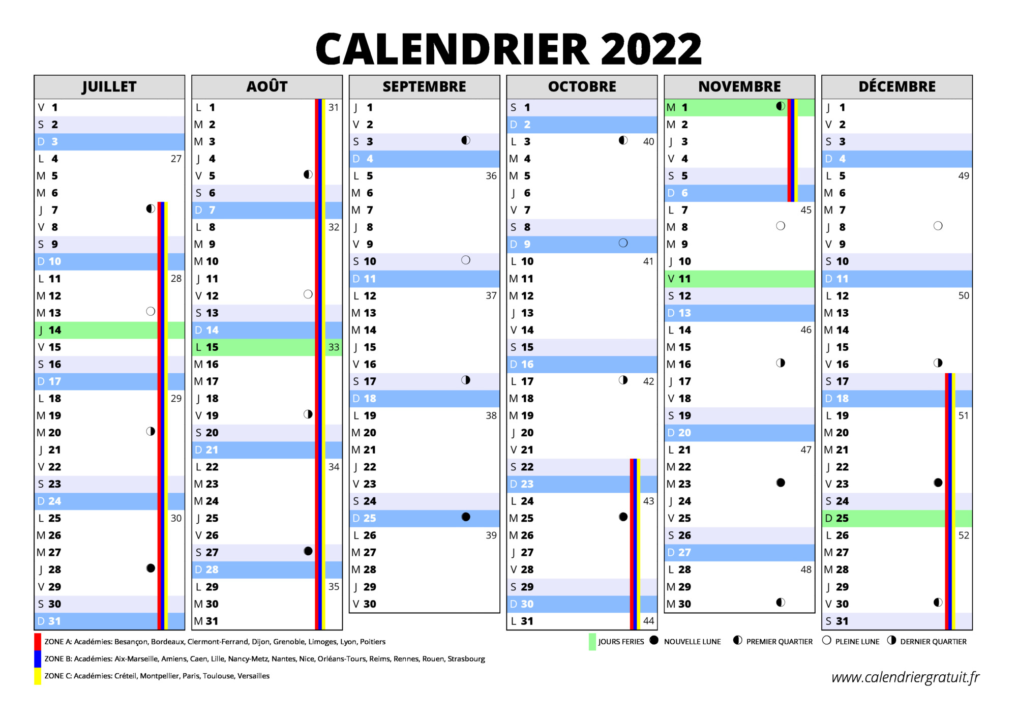 Calendrier 2022 Et 2023 Avec Numero Semaines Calendrier Lunaire Images