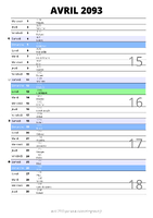 calendrier avril 2093 au format portrait pour prendre des notes