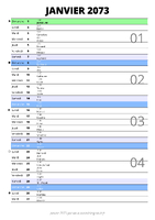 calendrier janvier 2073 au format portrait pour prendre des notes