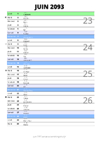 calendrier juin 2093 au format portrait pour prendre des notes