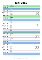 calendrier mai 2065 au format portrait pour prendre des notes