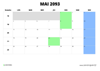 calendrier mai 2093 au format paysage